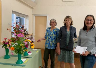 Some of the show committee Jill, Caroline and Helen helping set up