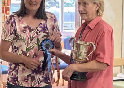 Gillian Rose with the Floral Challenge cup and the Banksian Medal